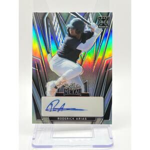 2024 Leaf Metal Roderick Arias Rookie Prismatic Silver Auto 35/35 SP Yankees RC